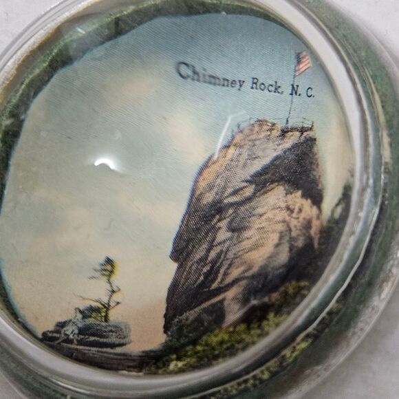 Chimney Rock Paperweight North Carolina  Heavy Rare Antique - Picture 4 of 6